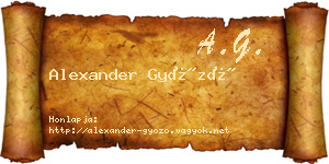 Alexander Győző névjegykártya